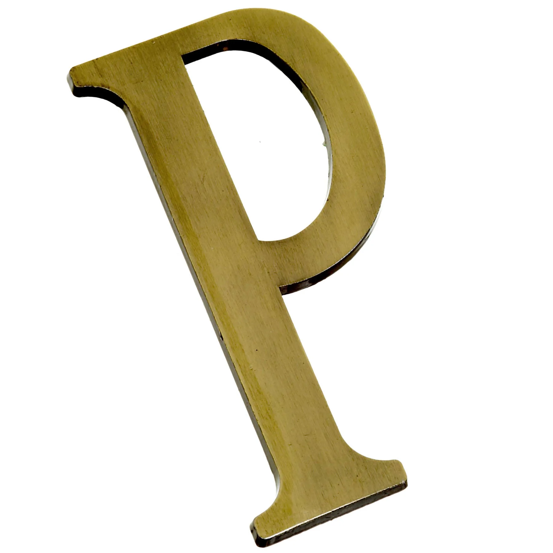Letra Residencial "P" 13cm Zamac Dourado