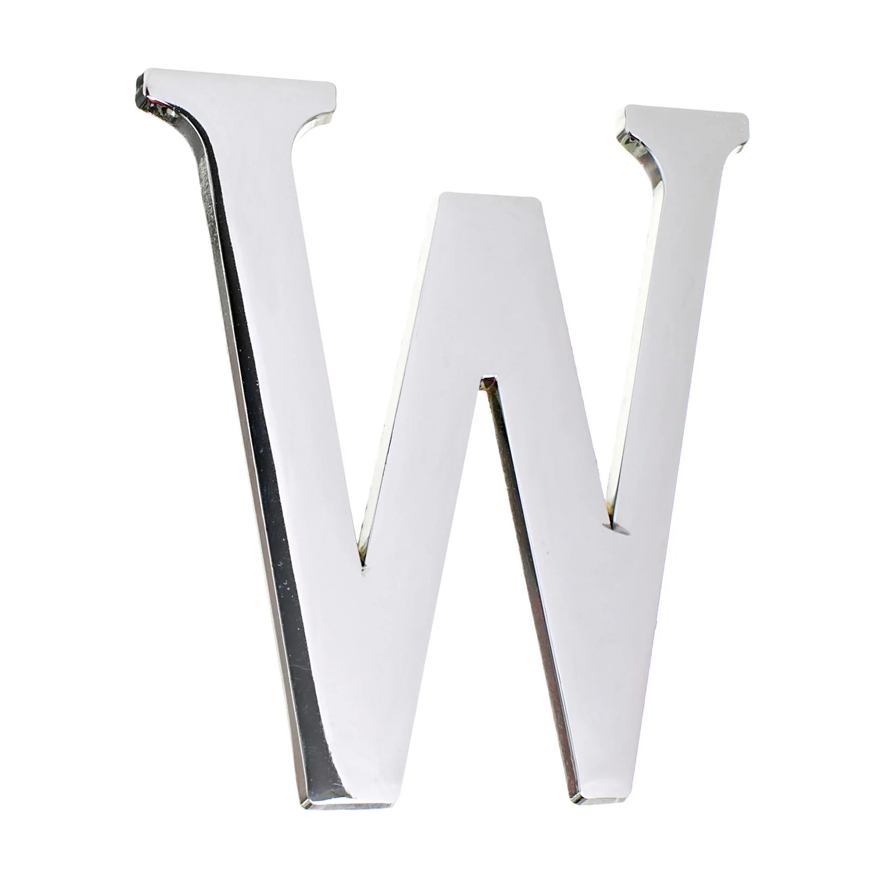 Letra Residencial "W" 13cm Zamac Prata