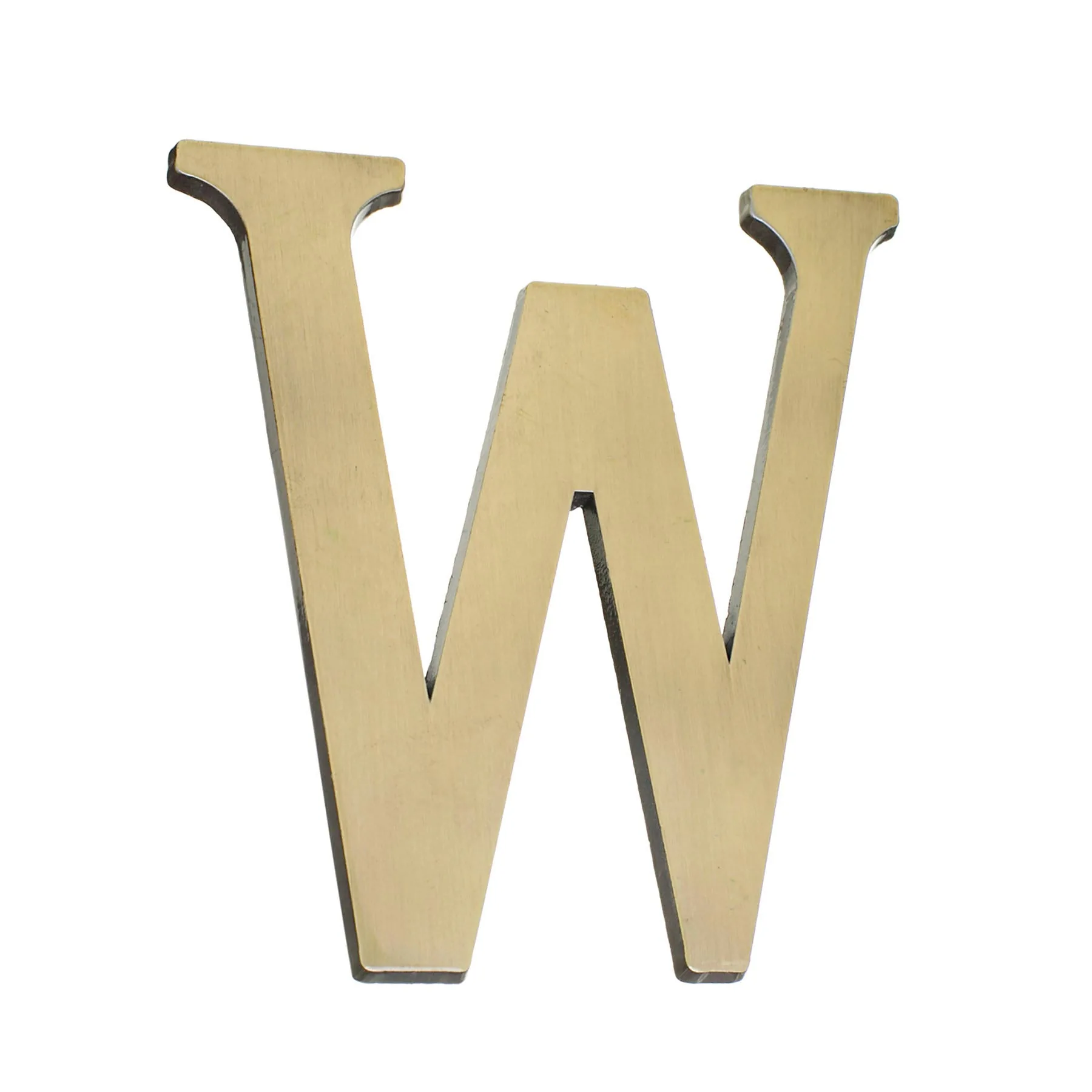 Letra Residencial "W" 13cm Zamac Dourado