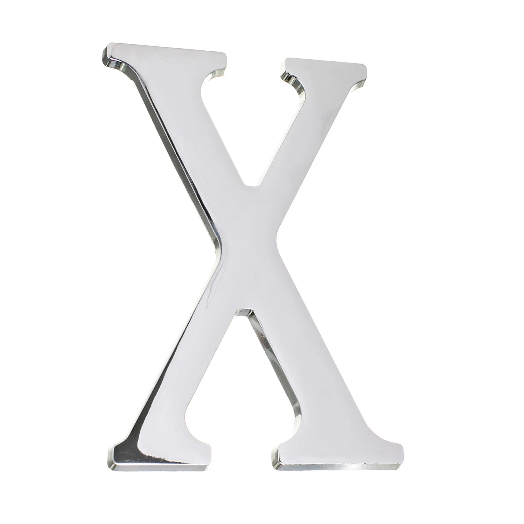 Letra Residencial "X" 13cm Zamac Prata