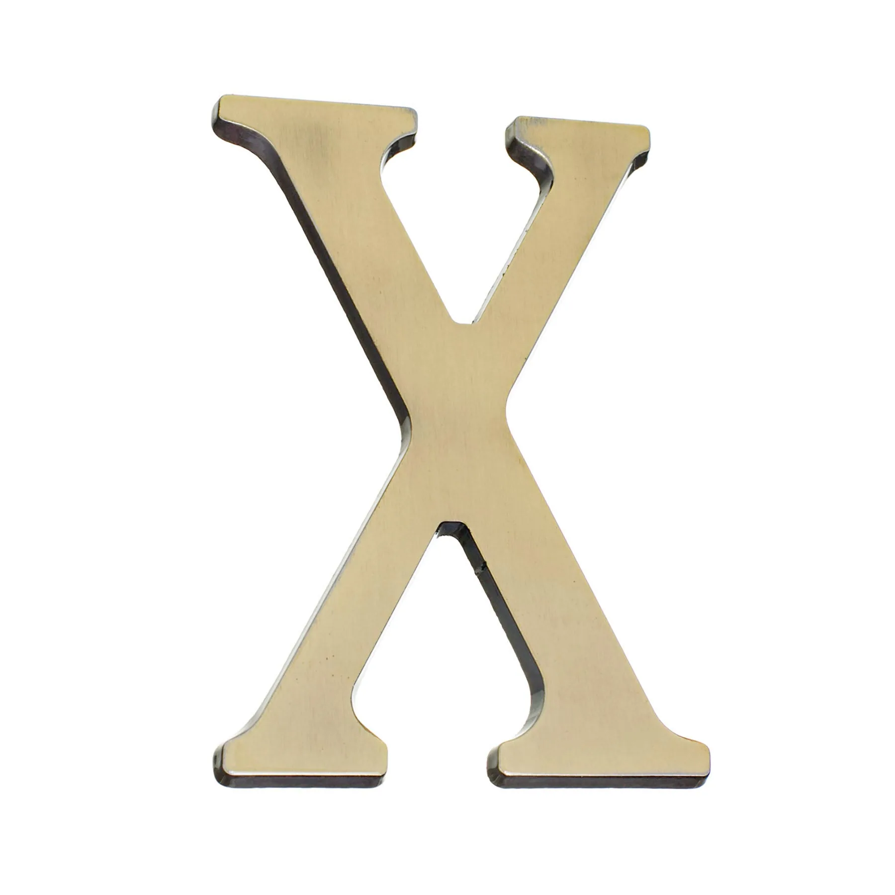 Letra Residencial "X" 13cm Zamac Dourado