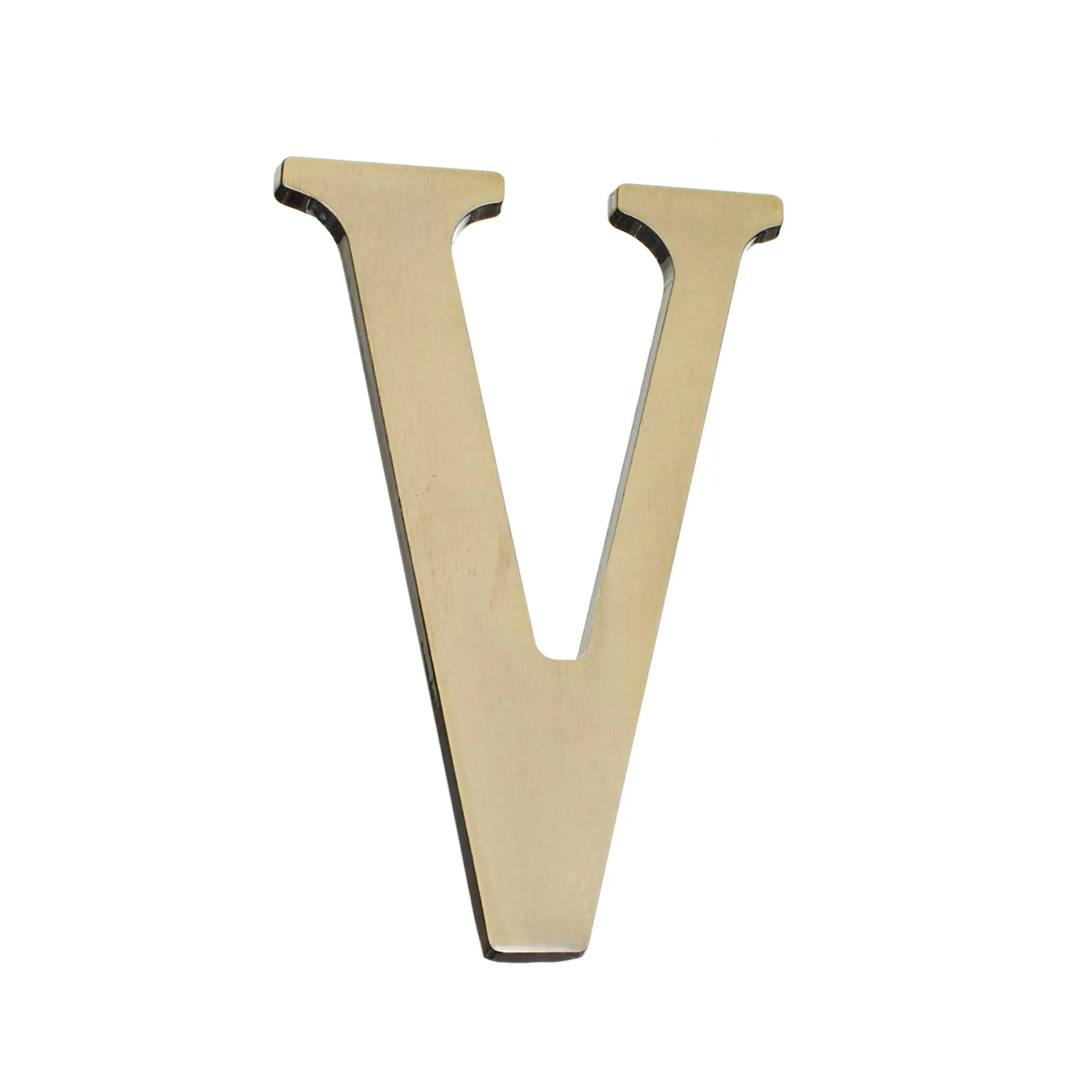 Letra Residencial "V" 13cm Zamac Dourado