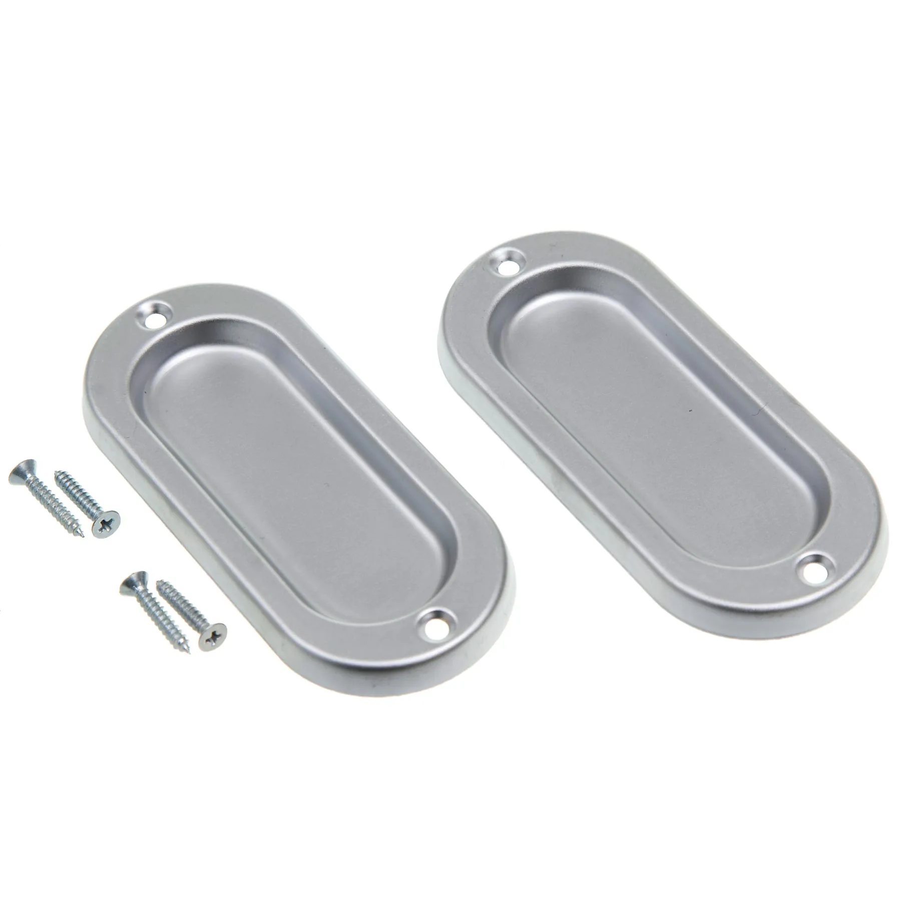 Fecho Concha Sobrepor para Janela Ferro Prata Cromado Acetinado 100x40mm União Mundial
