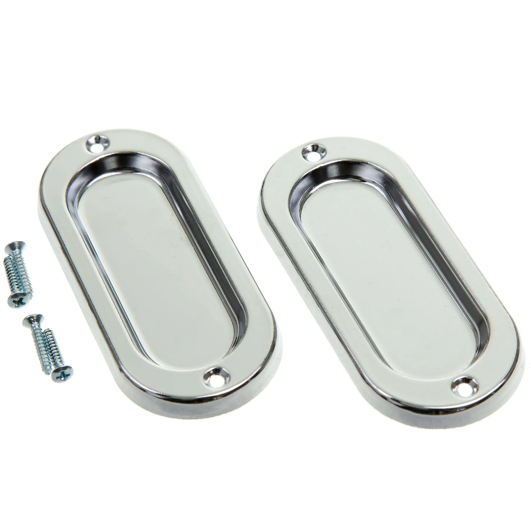 Fecho Concha Sobrepor Latão Cromado 100x40mm 2 peças
