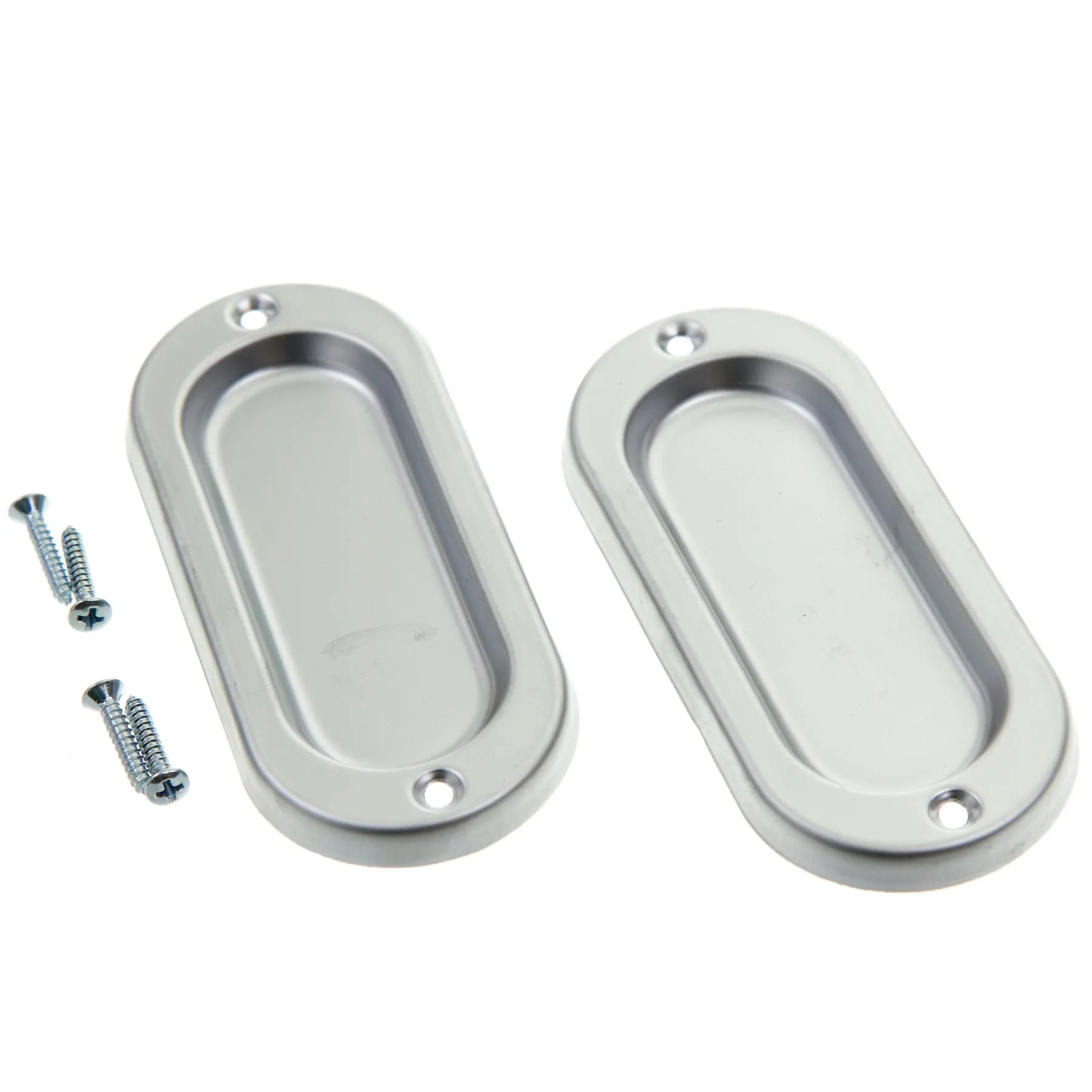 Fecho Concha Sobrepor para Janela Latão Prata Cromado Acetinado 100x40mm União Mundial