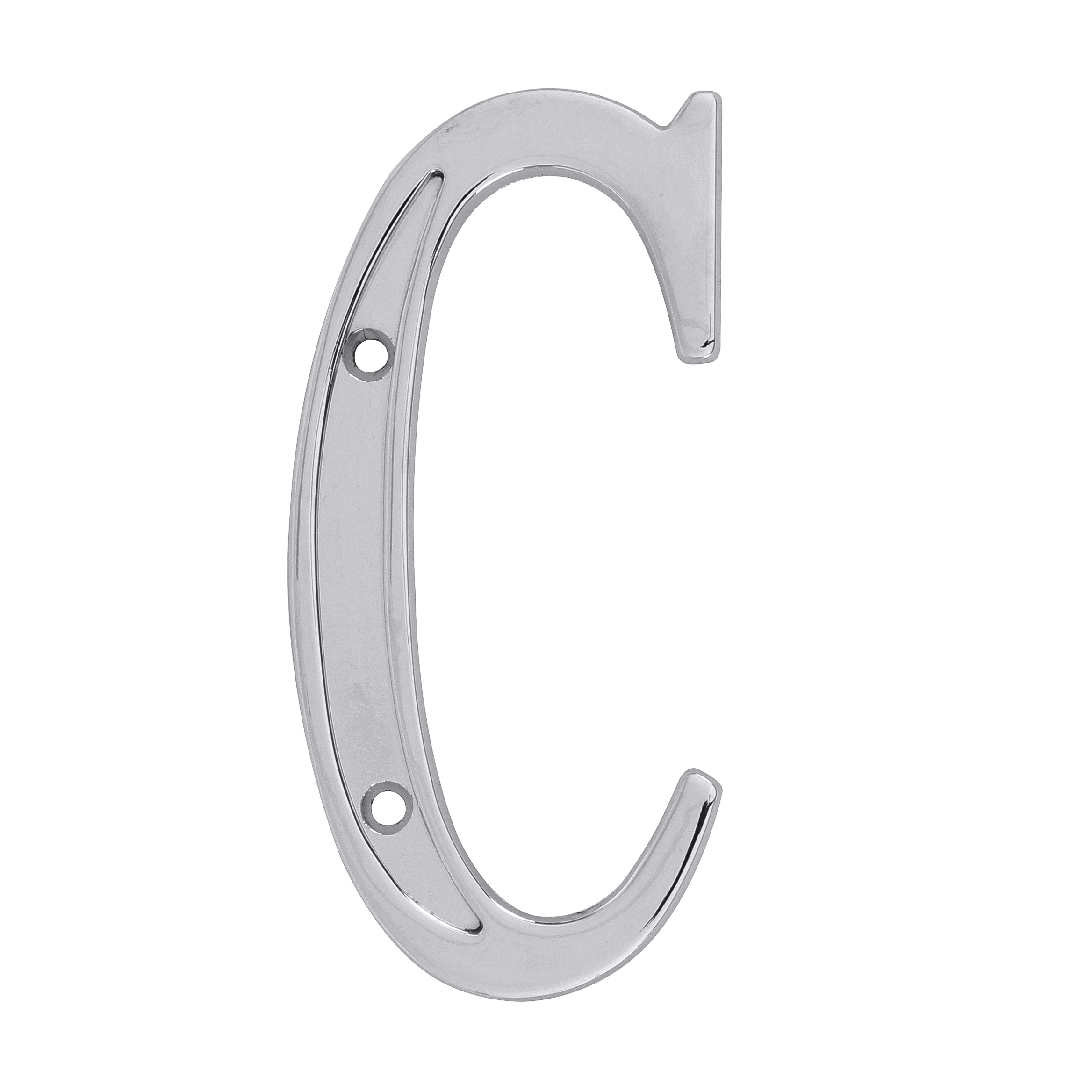 Letra Casa "C" 13cm Parafusar Zamac Prata