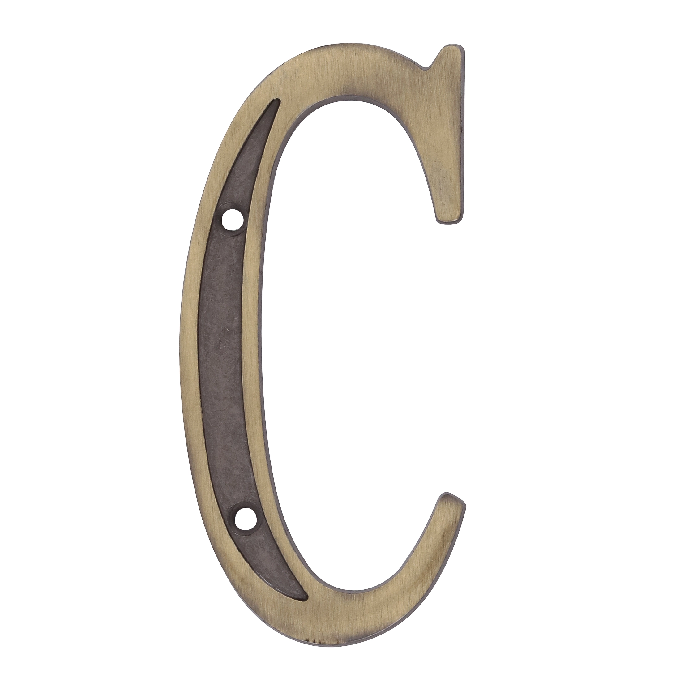Letra Casa "C" 13cm Parafusar Zamac Dourado