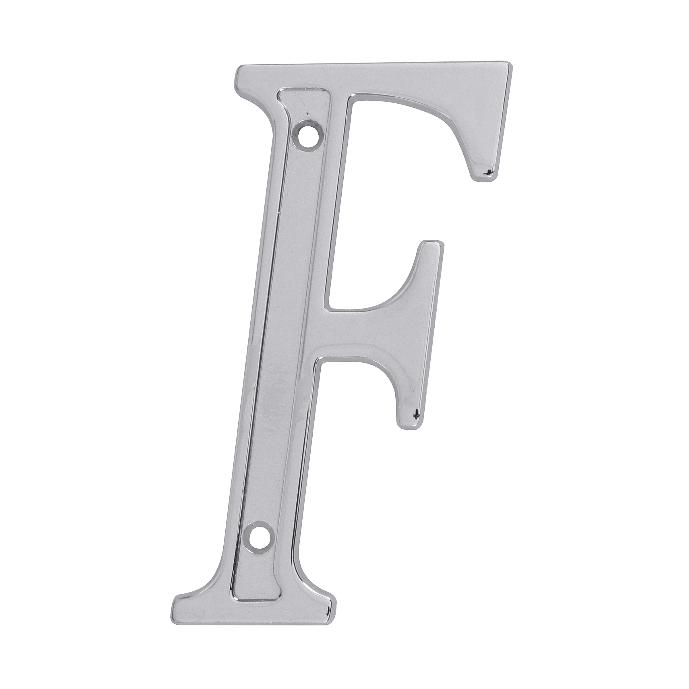 Letra Casa "F" 13cm Parafusar Zamac Prata