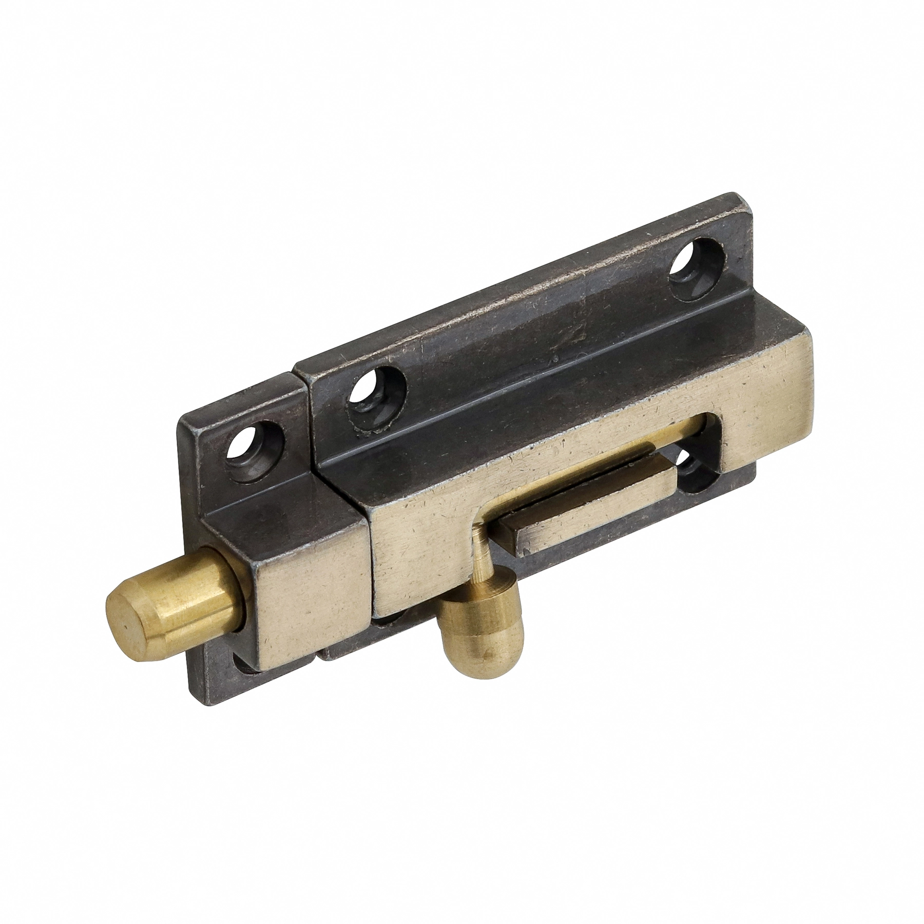 Trinco para Porta Latão 70mm Ferrolho Redondo Oxidado União Mundial