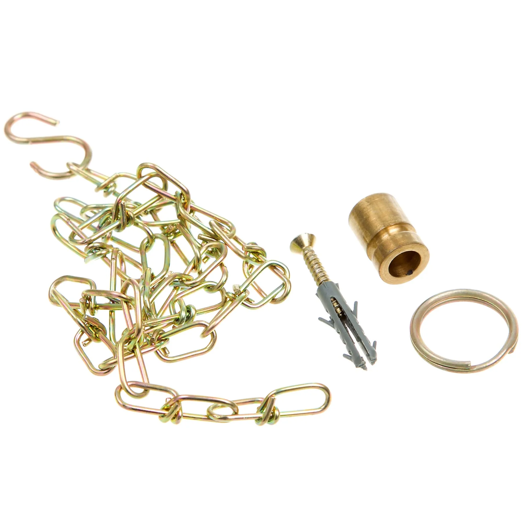 Corrente com Suporte para Trinco Sem Fim Aço Oxidado Dourado 500x10mm