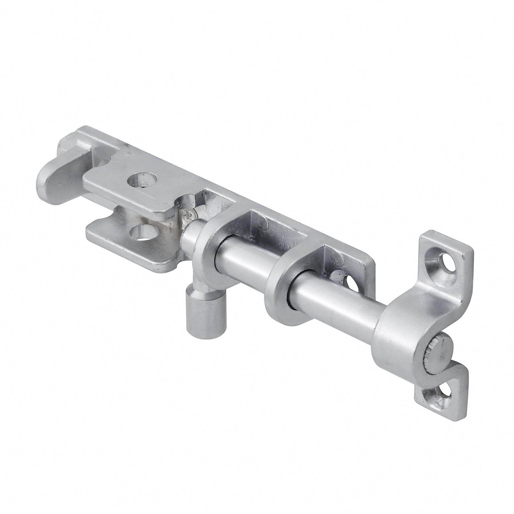 Trinco para Porta Zamac 90mm Ferrolho Redondo Prata União Mundial