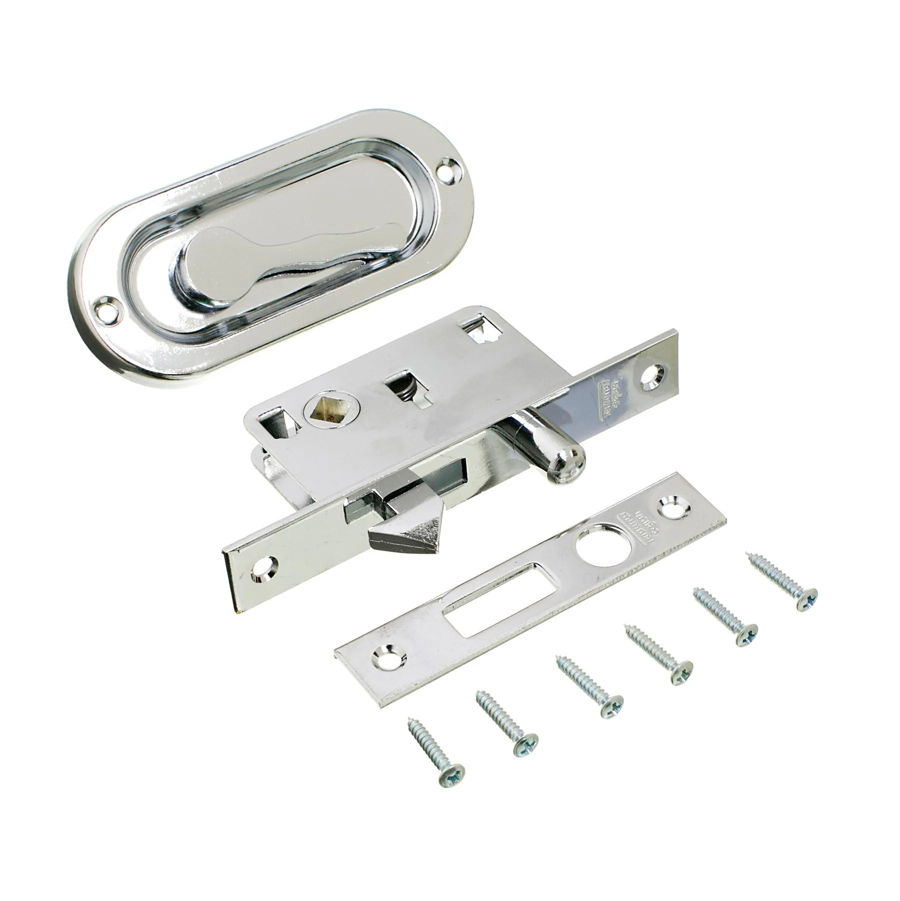 Fecho Concha Embutir Latão Cromado 100x40mm 1 peça