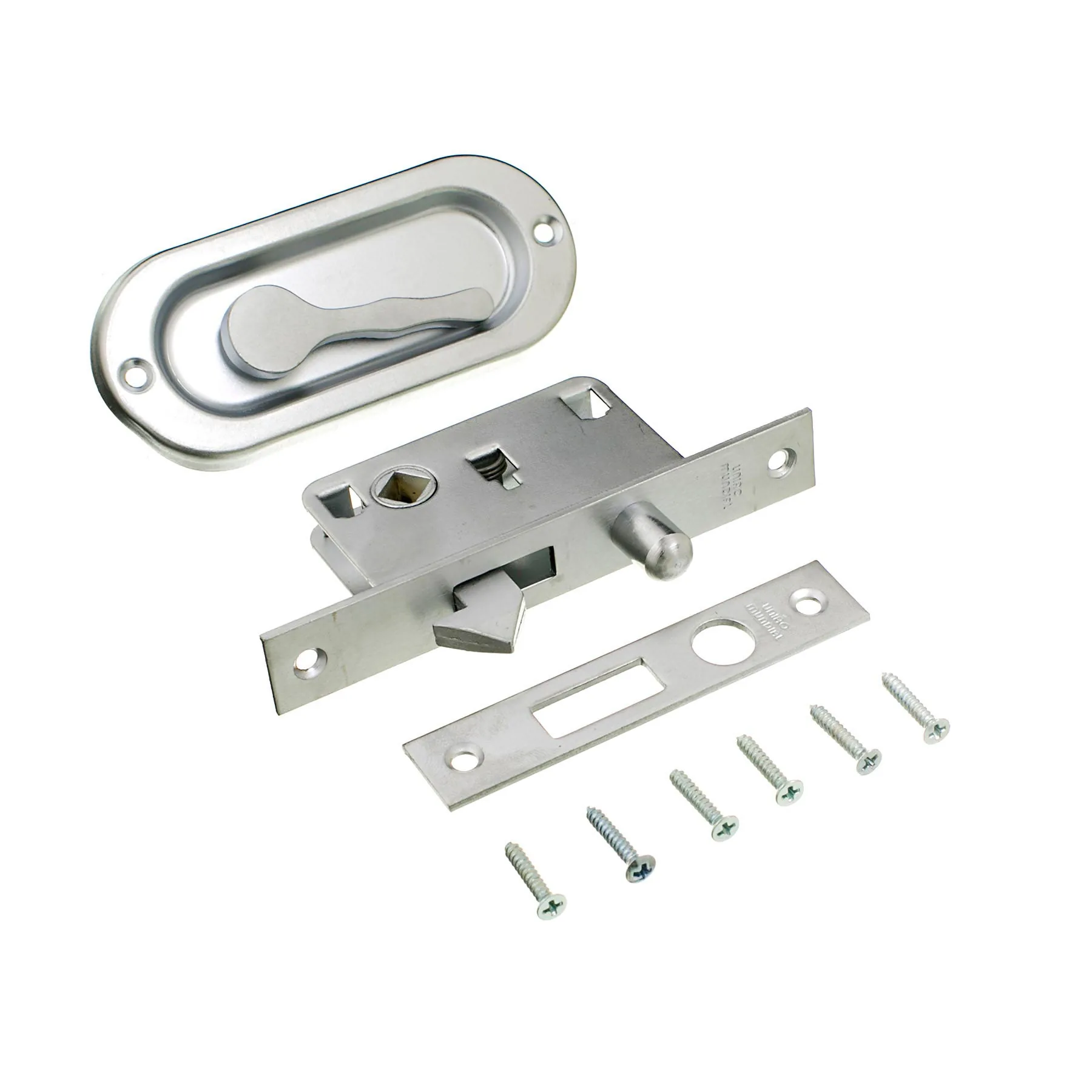 Fecho Concha Embutir Latão Cromado Acetinado 100x40mm 1 peça