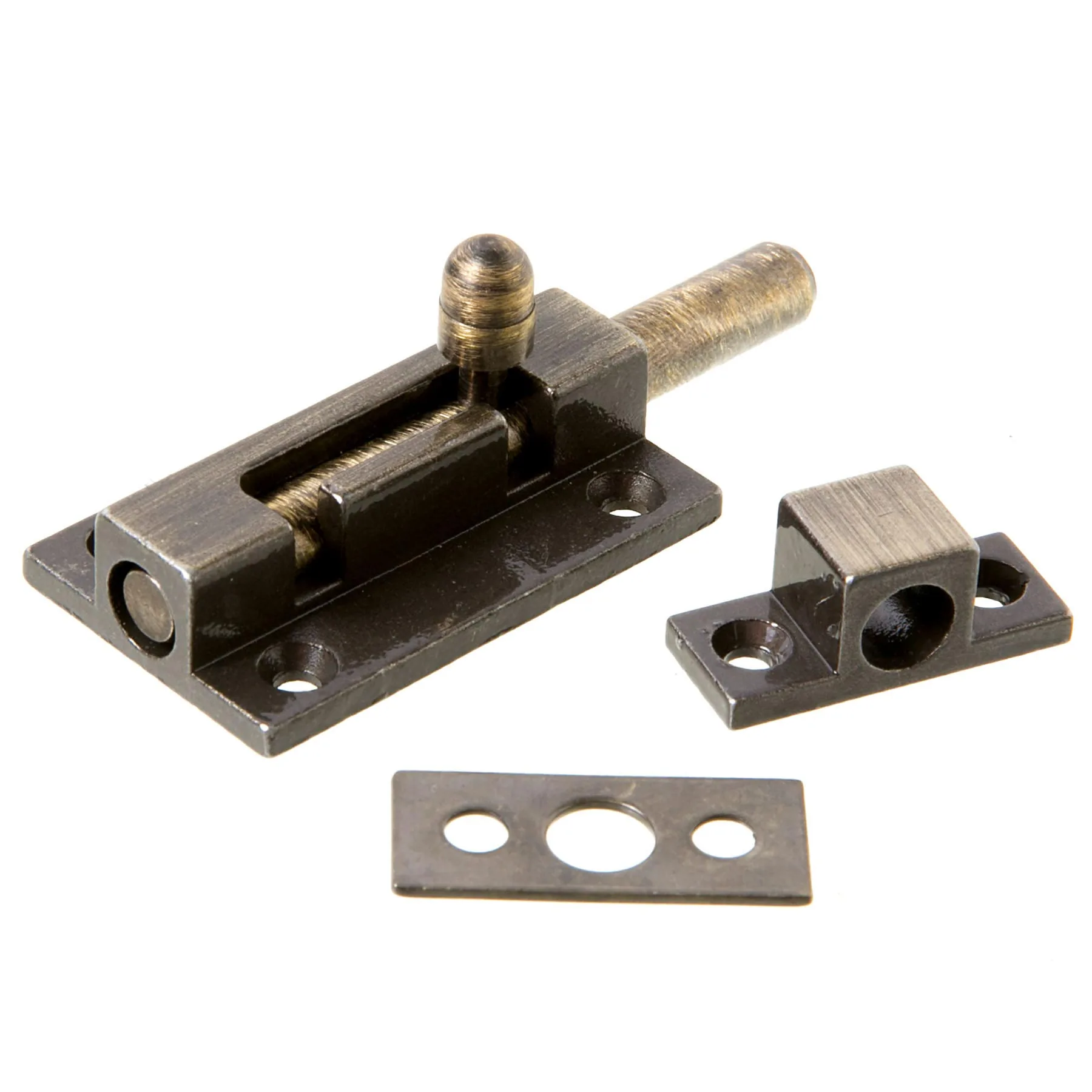 Trinco para Porta Zamac 70mm Ferrolho Redondo Dourado União Mundial