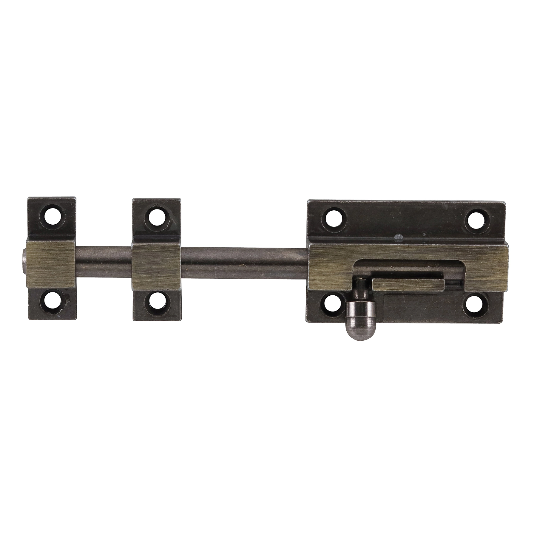 Trinco para Porta Latão Zamac 120mm Ferrolho Redondo Oxidado União Mundial