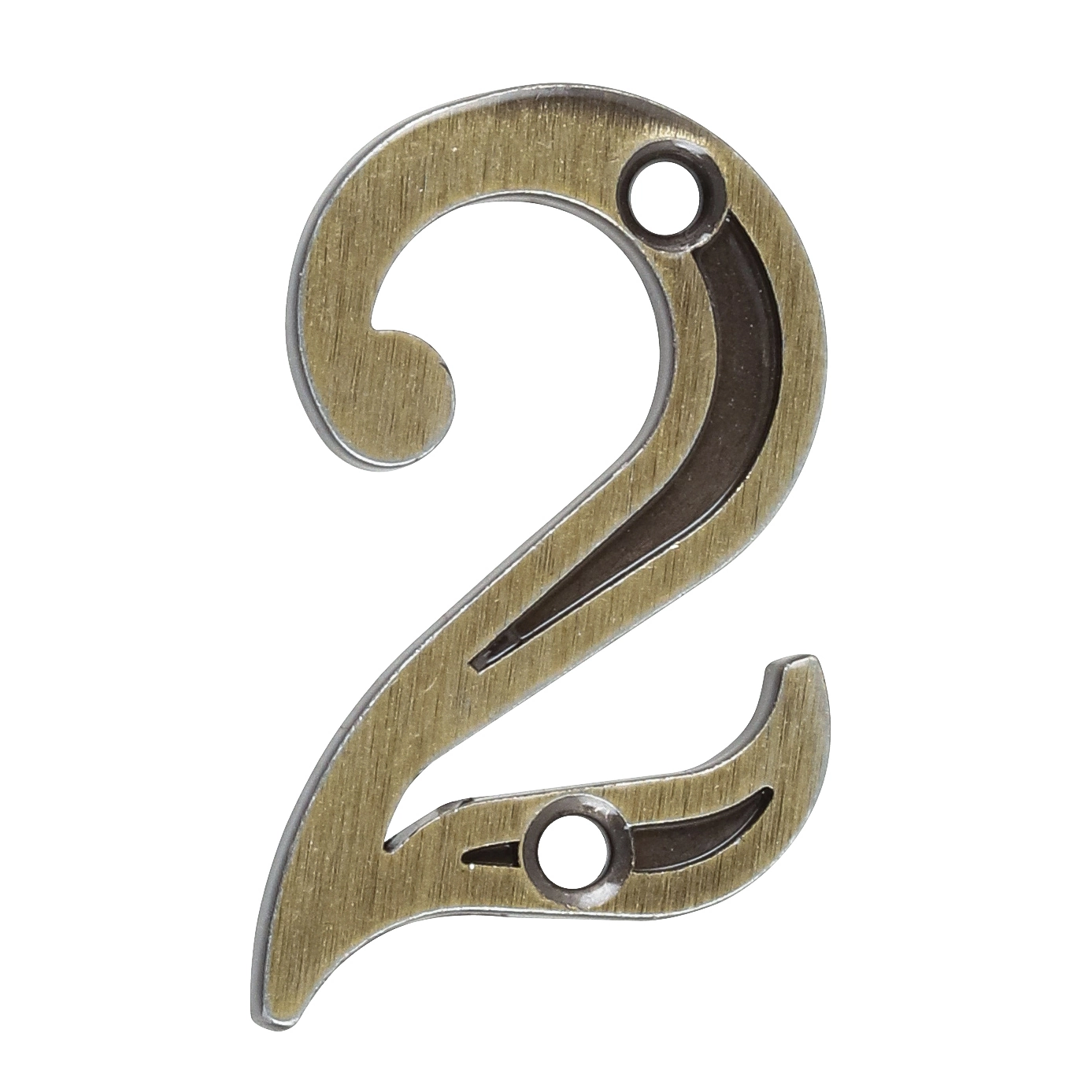 Número Apartamento "2" 4cm Parafusar Zamac Dourado