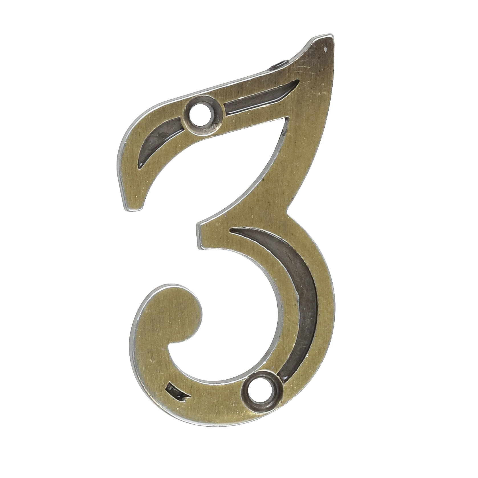 Número Apartamento "3" 4cm Parafusar Zamac Dourado