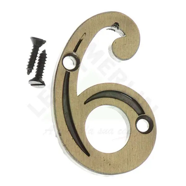 Número Apartamento "6/9" 4cm Parafusar Zamac Dourado