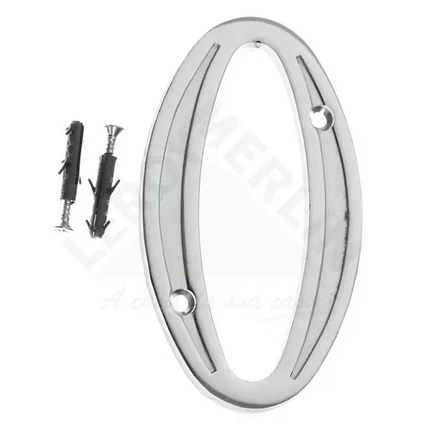 Número Casa "0" 13cm Parafusar Zamac Prata