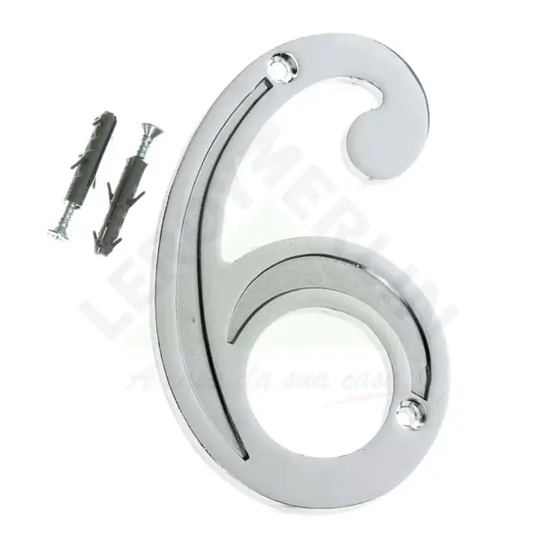 Número Casa "6/9" 13cm Parafusar Zamac Prata