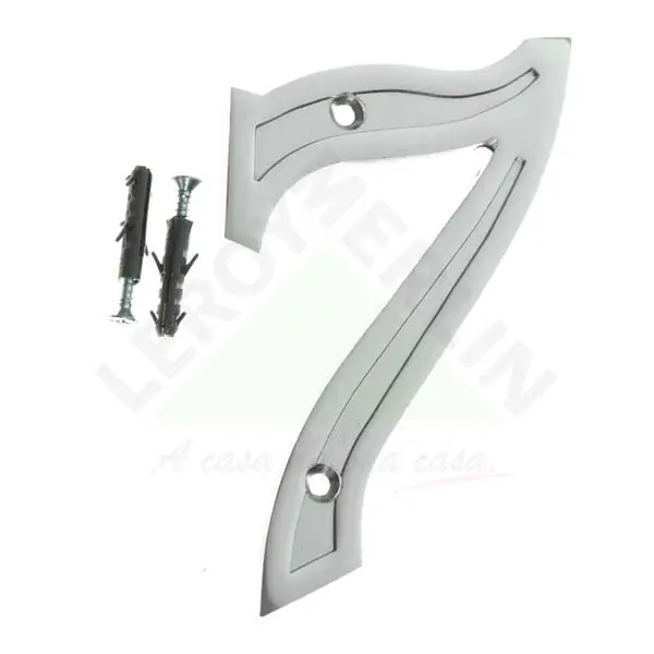 Número Casa "7" 13cm Parafusar Zamac Prata