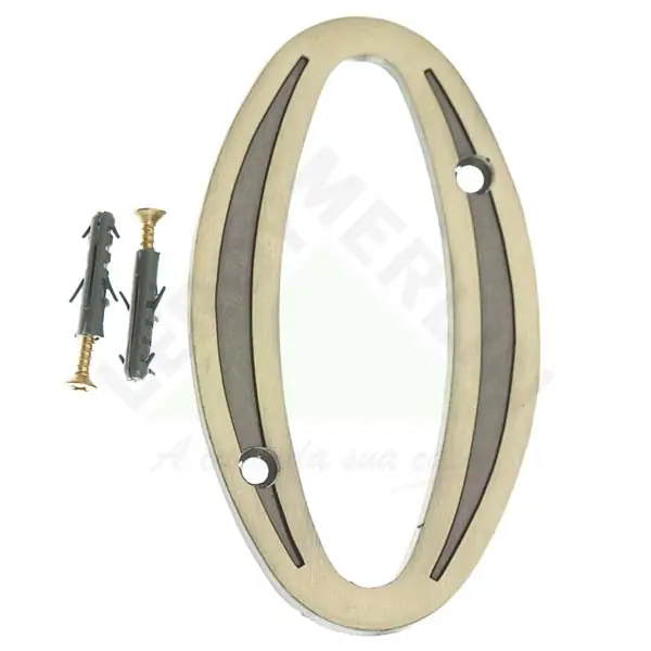 Número Casa "0" 13cm Parafusar Zamac Dourado