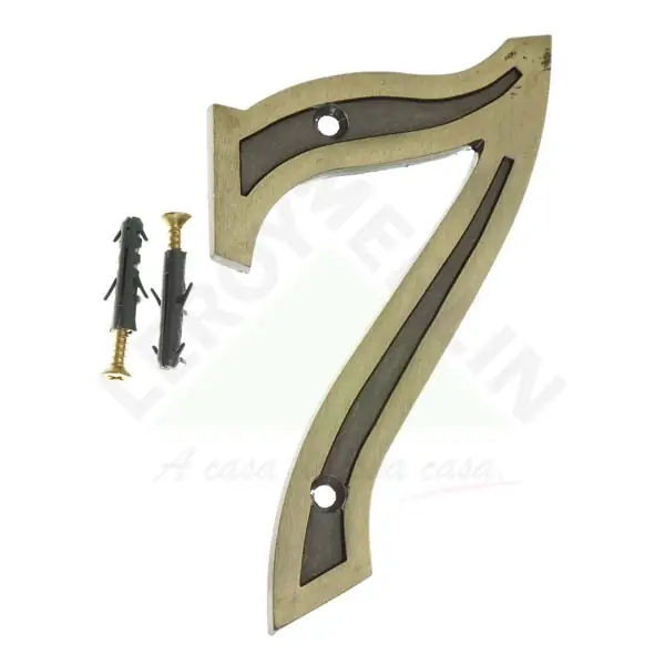 Número Casa "7" 13cm Parafusar Zamac Dourado