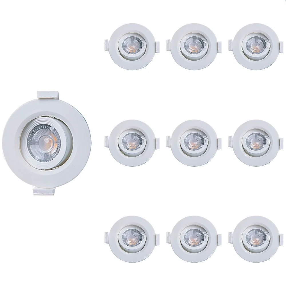 10 Spot De Led Taschibra Alltop Mr11 Redondo 3w Bivolt 6500k Luz Branca