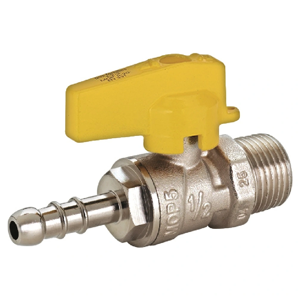 Válvula Esfera Reta Gás 1/2" Mx3/8" Bico Mangueira Emmeti