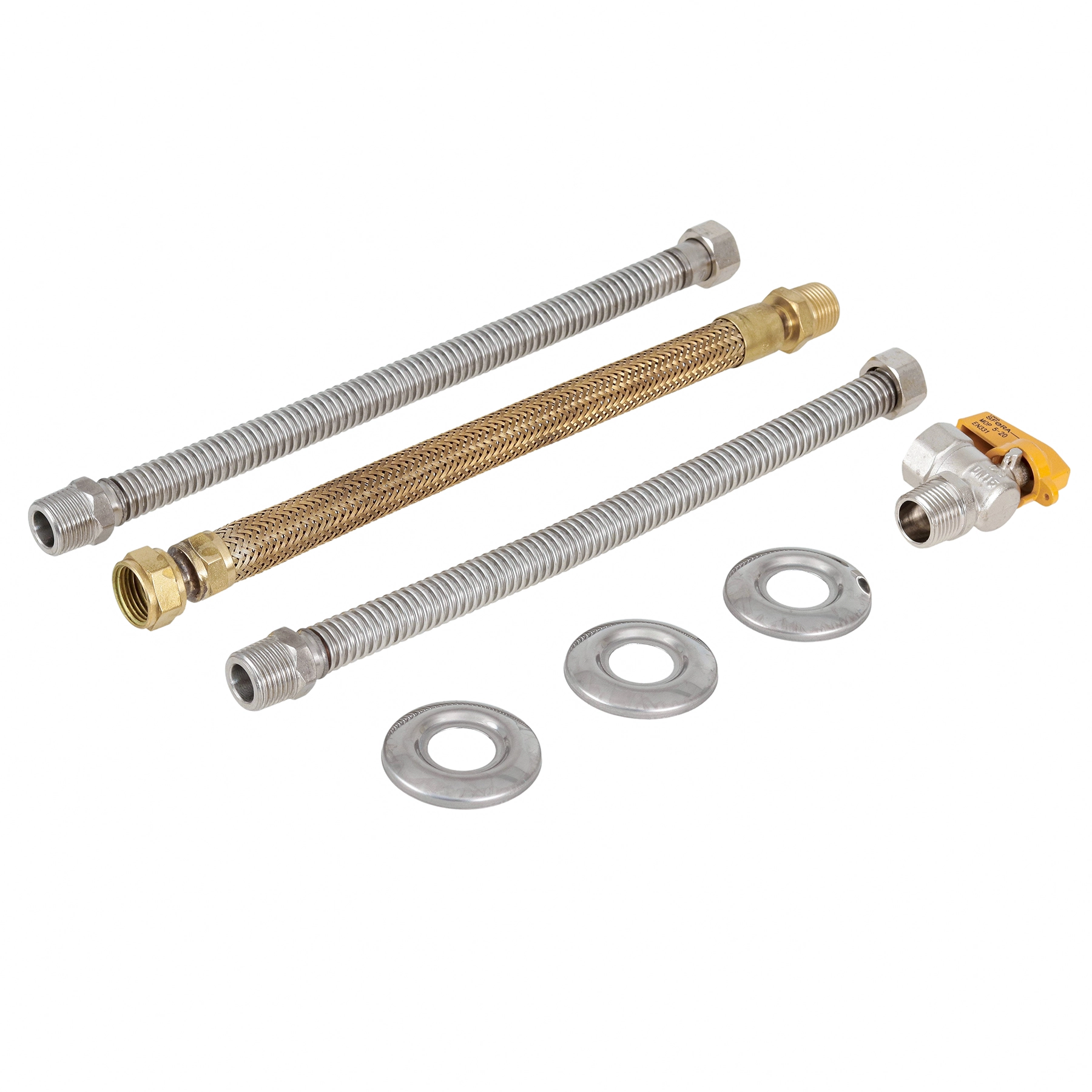 Kit de Ligação Corrugado para Aquecedor de Água a Gás 1/2"x1/2" 30cm Equation