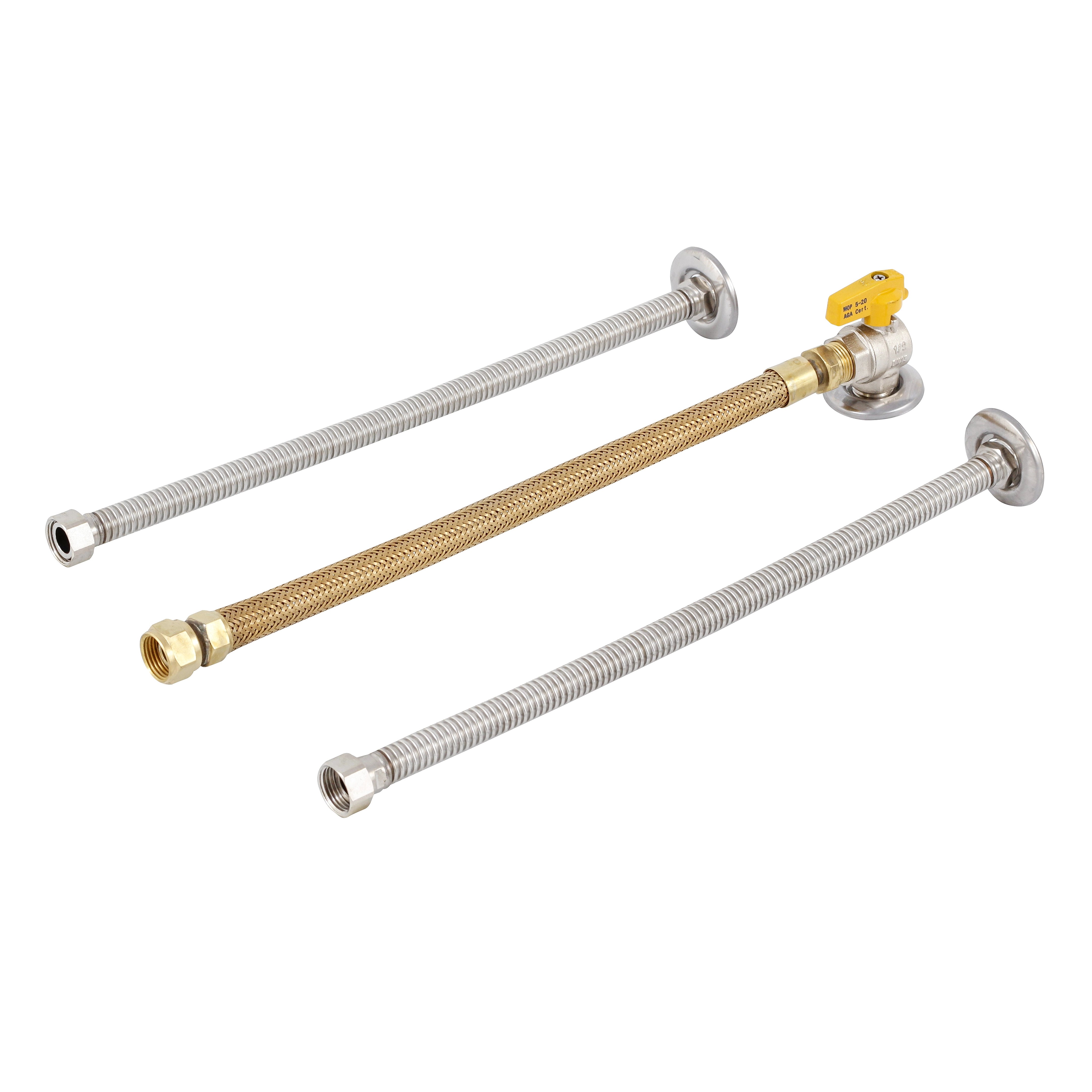 Kit de Ligação Corrugado para Aquecedor de Água a Gás 1/2"x1/2" 40cm Equation
