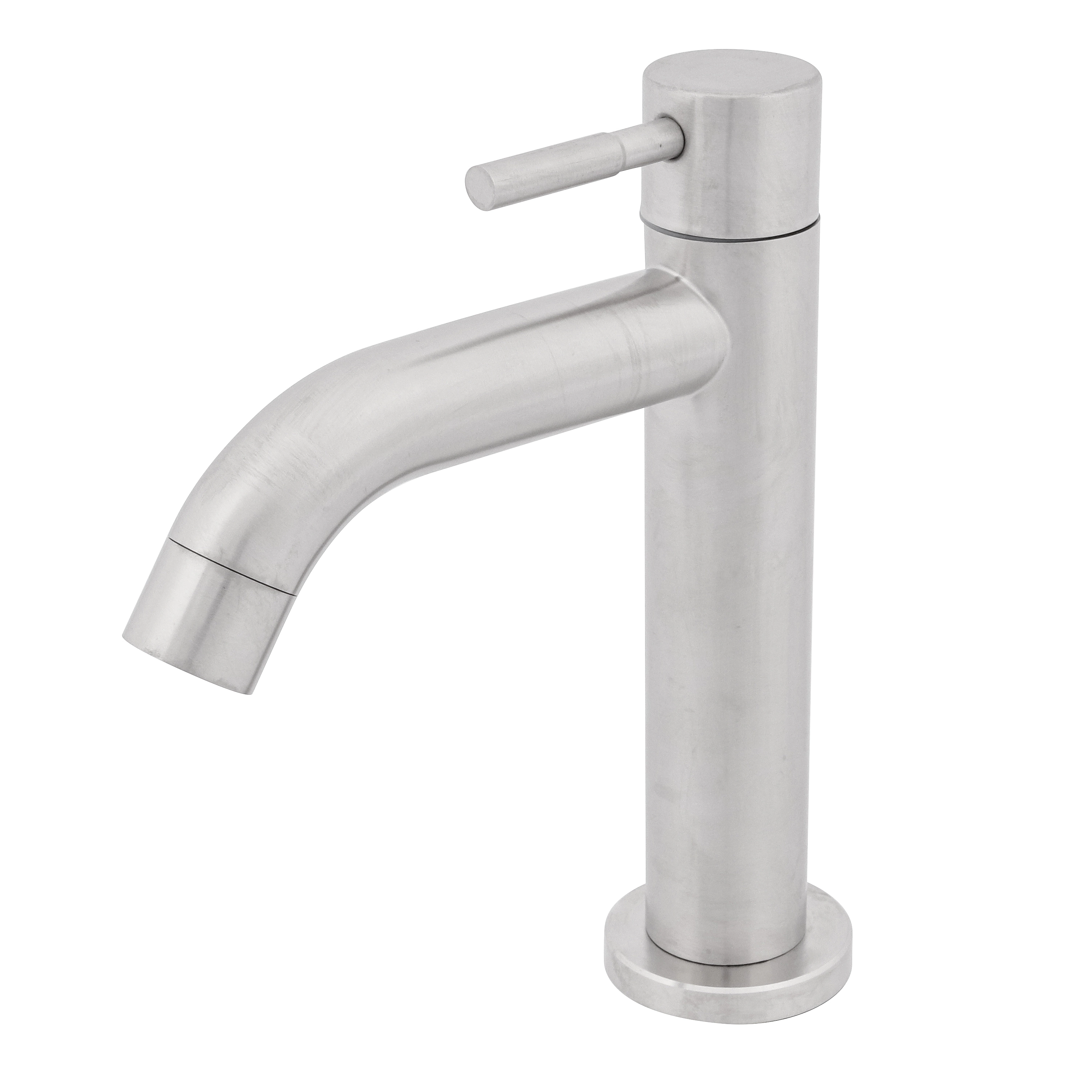 Torneira de Pia para Banheiro com Bica Média Inox Escovado Steel Stoc