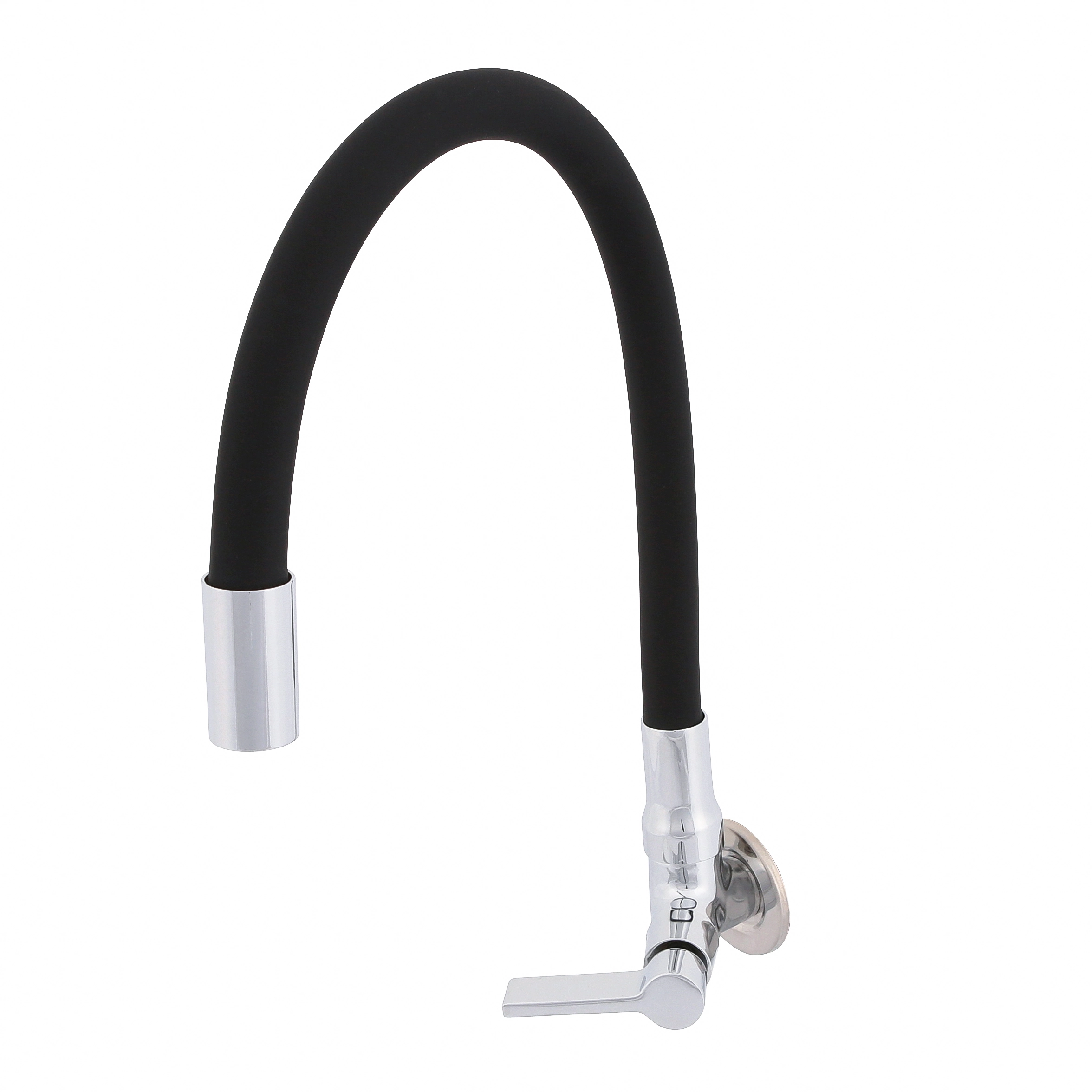 Torneira de Parede para Cozinha com Bica Alta Flexível Cromada e Preta Colors Flex Delinia