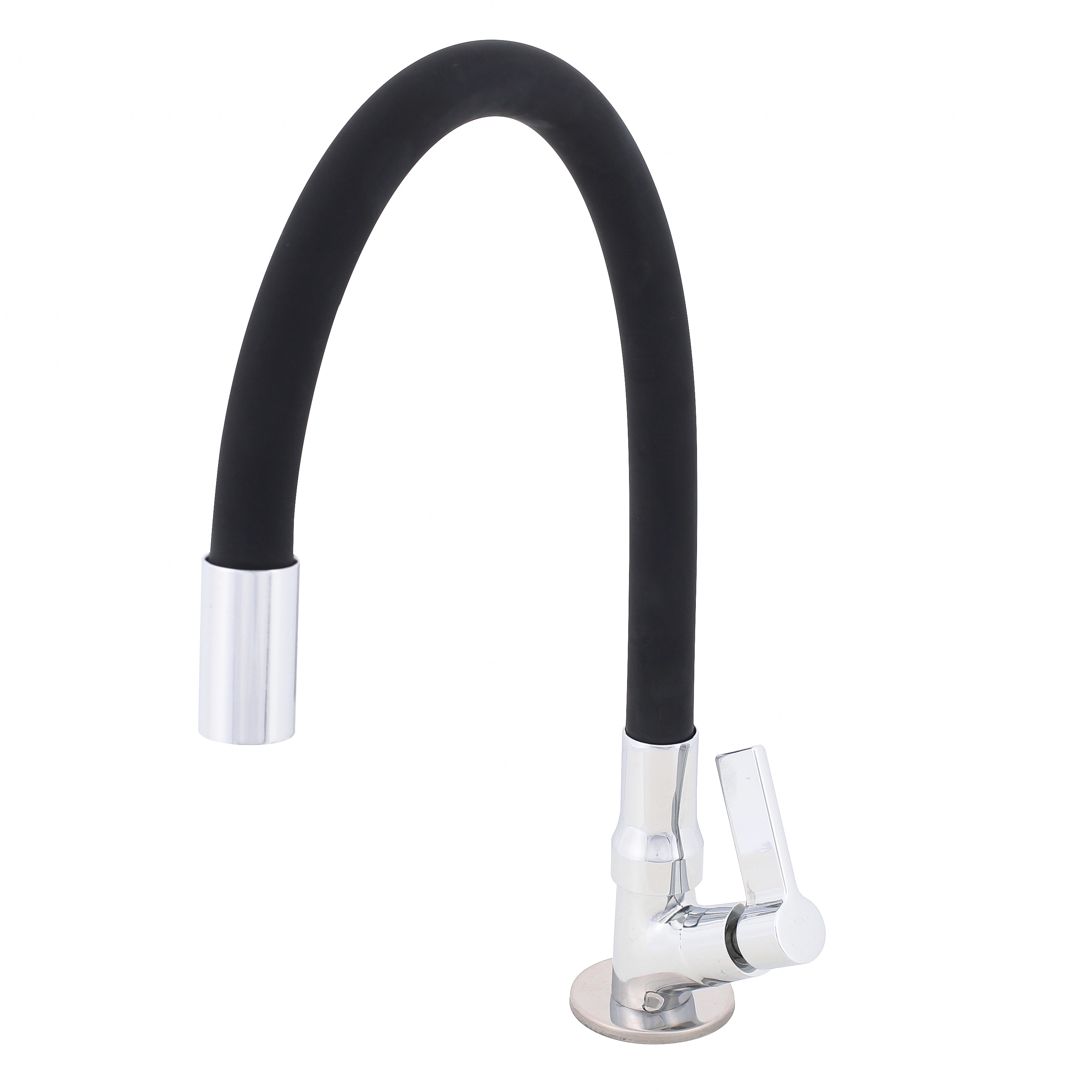 Torneira de Pia para Cozinha com Bica Alta Flexível Cromada e Preta Colors Flex Delinia