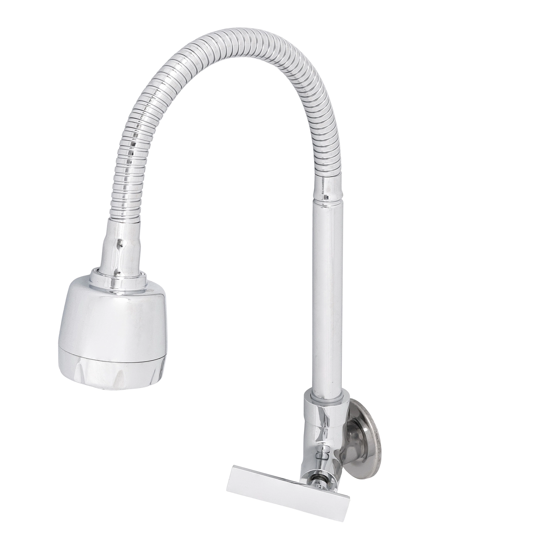 Torneira Gourmet de Parede para Cozinha com Bica Alta Flexível Cromada Gourmet Flex Delinia