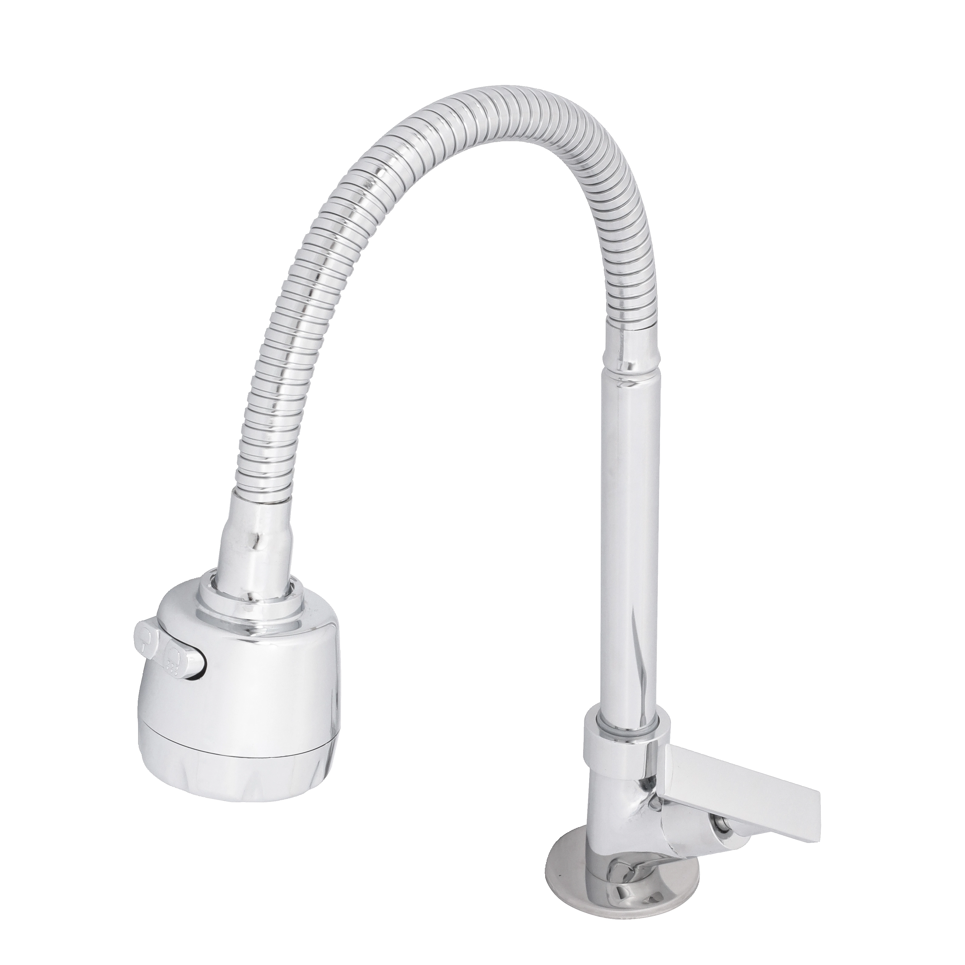 Torneira Gourmet de Pia para Cozinha com Bica Alta Flexível Cromada Gourmet Flex Delinia