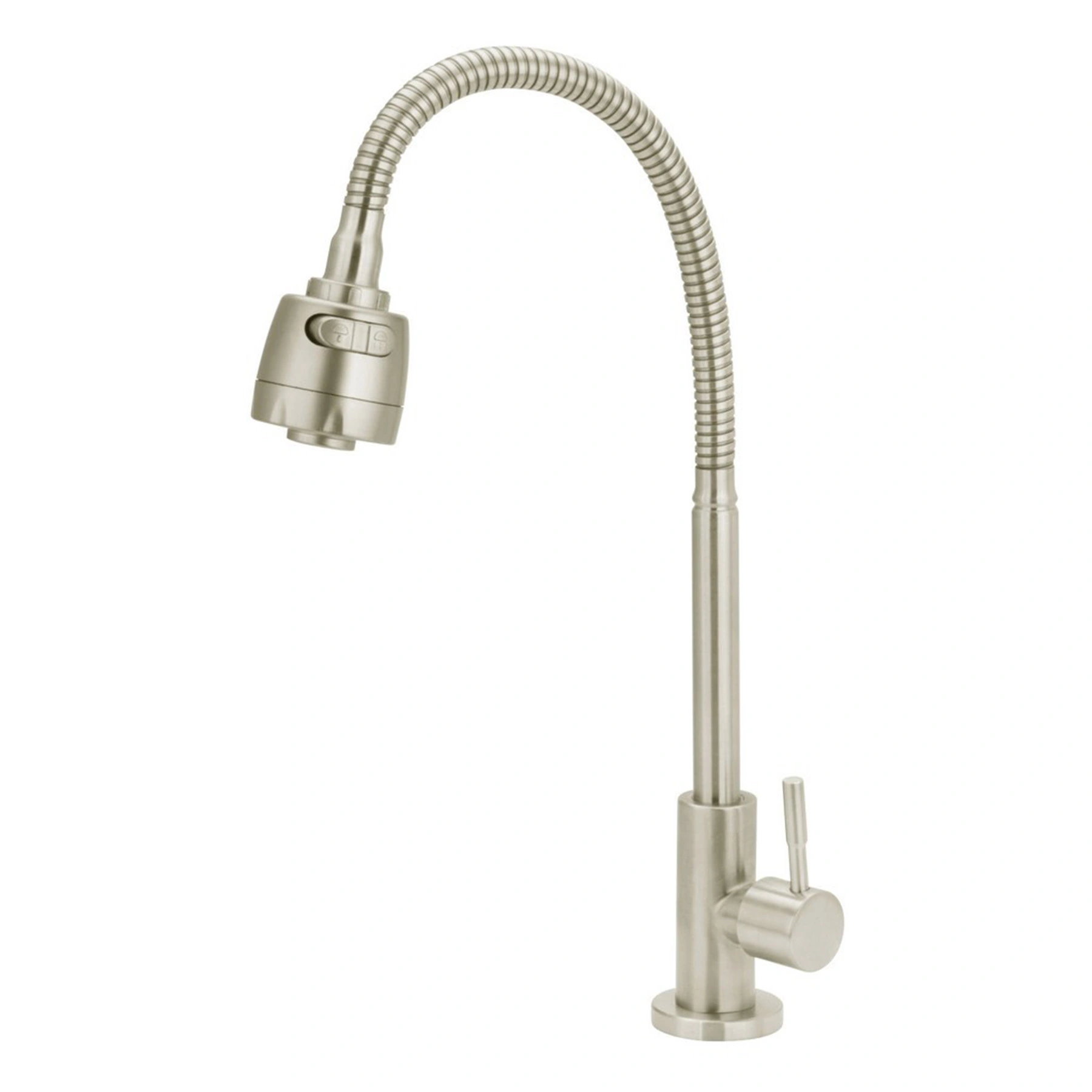 Torneira Gourmet de Pia para Cozinha com Bica Alta Inox Escovado Steel Stoc