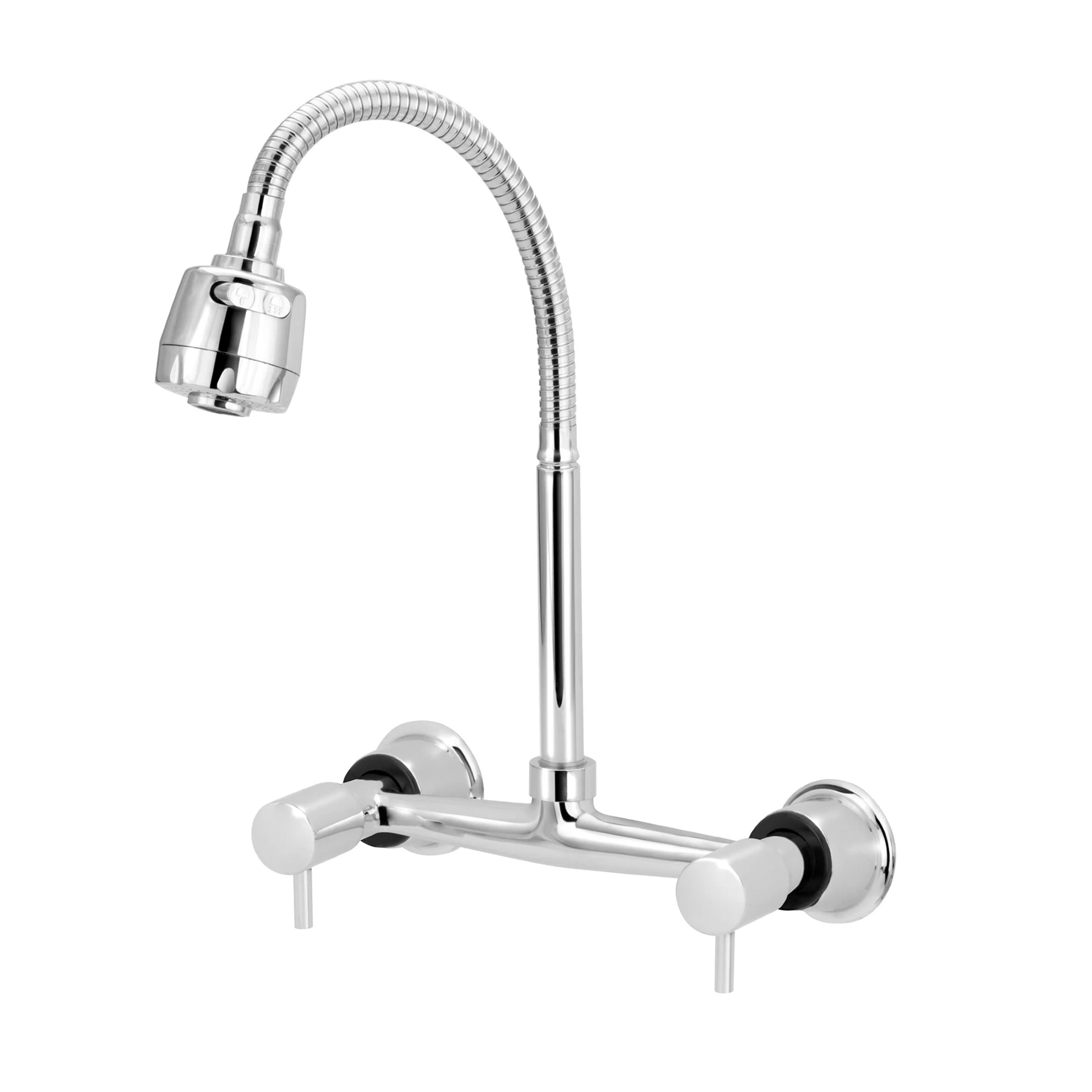 Torneira Misturador Gourmet de Parede para Cozinha com Bica Alta Flexível Cromada Gourmet Alavanca Stoc