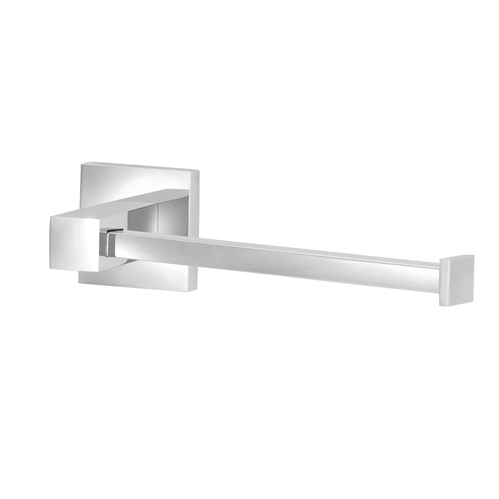 Porta Papel Higiênico Cromado de Metal Parafuso Square Stoc