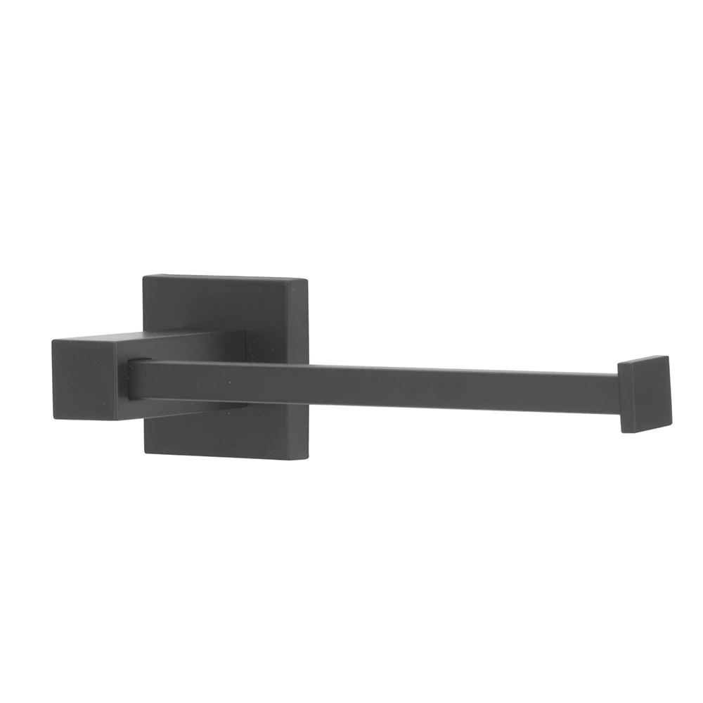 Porta Papel Higiênico Preto Fosco de Metal Parafuso Square Stoc