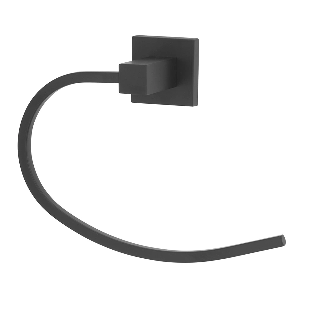 Porta Toalha de Rosto Simples de Metal Preto Fosco 23cm Square Stoc