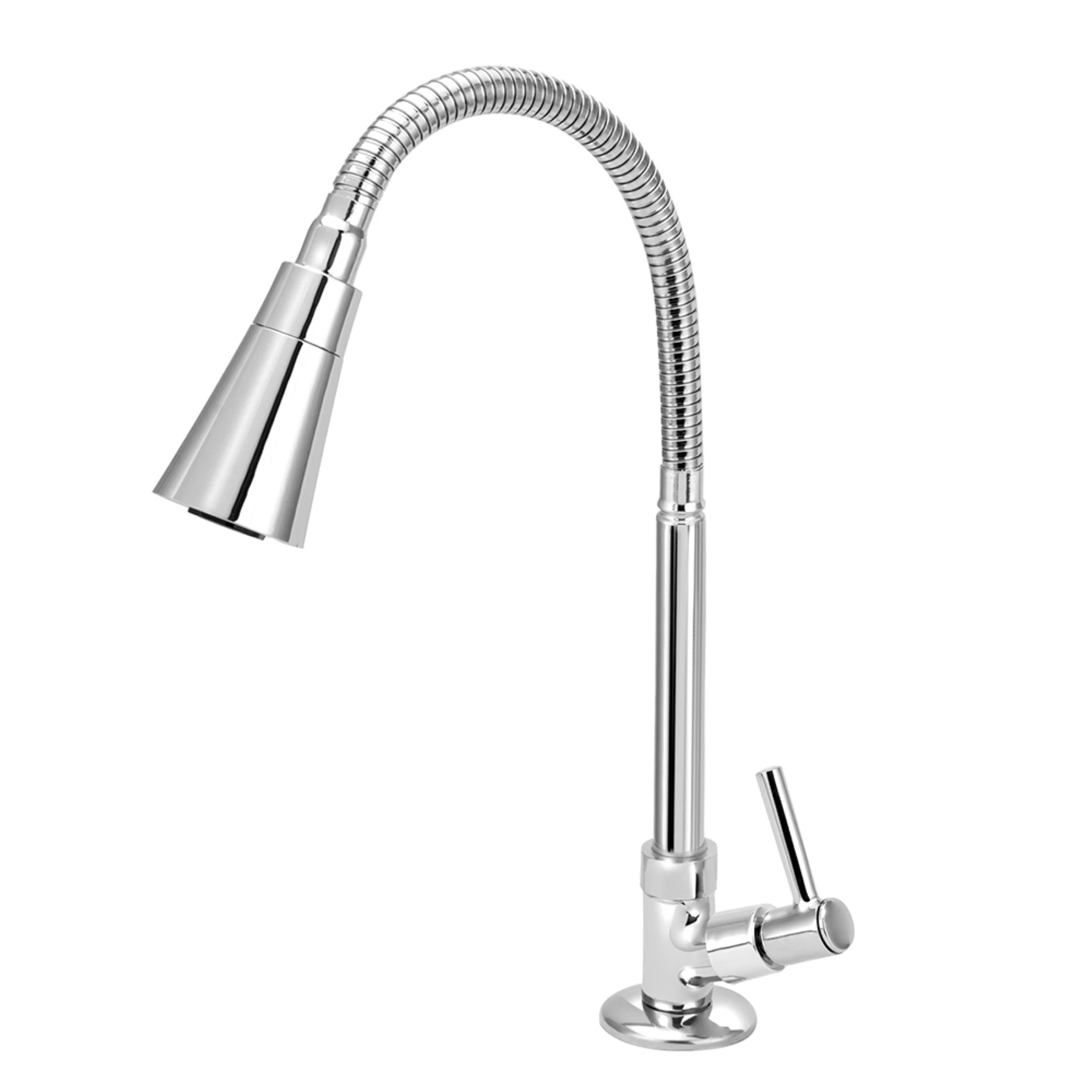 Torneira Gourmet de Pia para Cozinha com Bica Alta Flexível Cromada Gourmet Cone Stoc