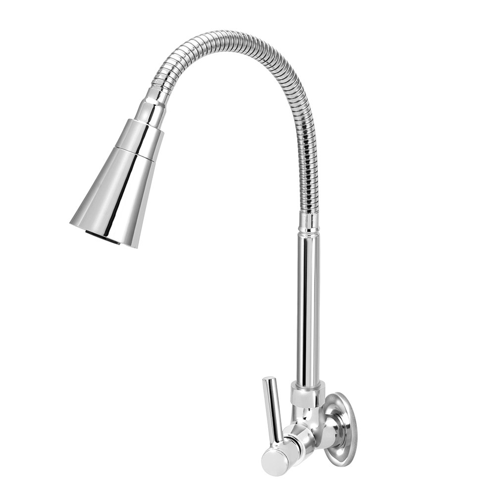 Torneira Gourmet de Parede para Cozinha com Bica Alta Flexível Cromada Gourmet Cone Stoc