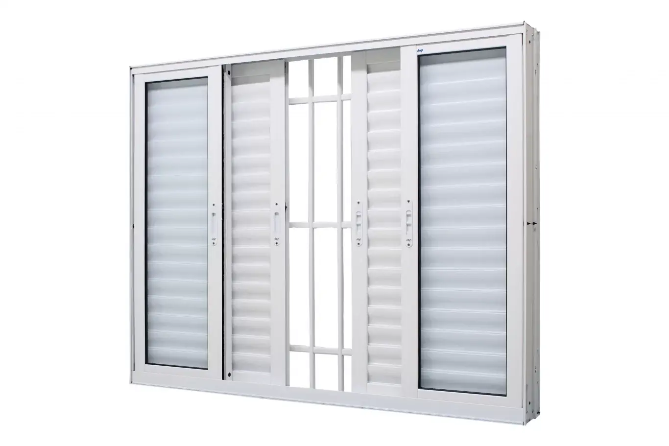 Janela Veneziana Alumínio 100x120x16cm 6 Folhas Com Grade Jap Perfecta Max