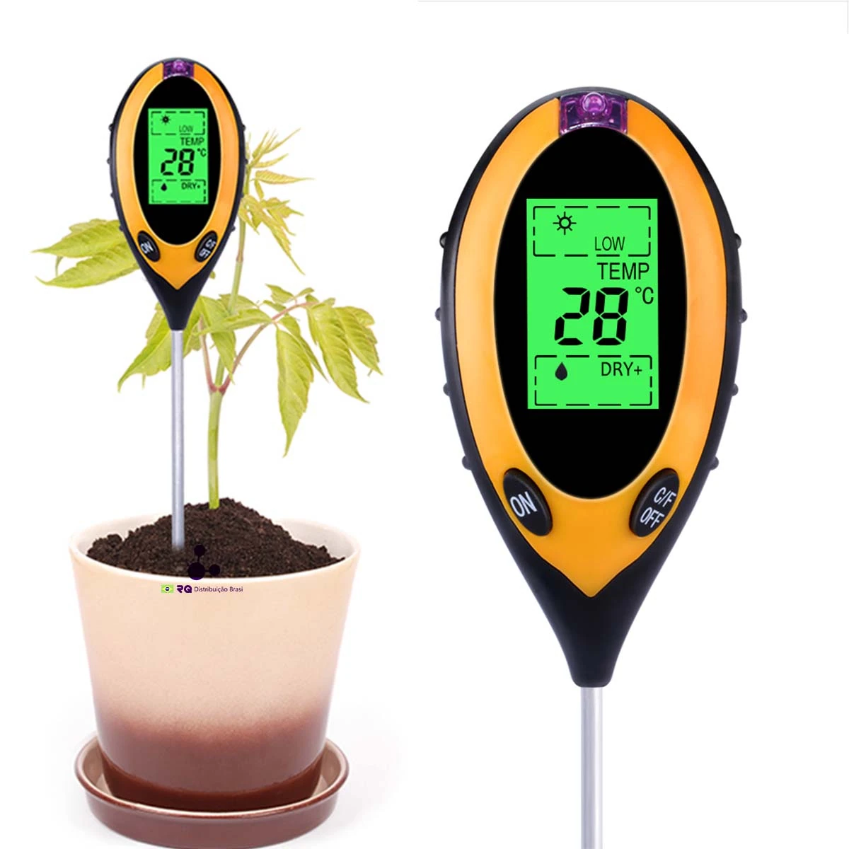 Medidor Ph Terra Solo Plantas Digital 4 Em 1