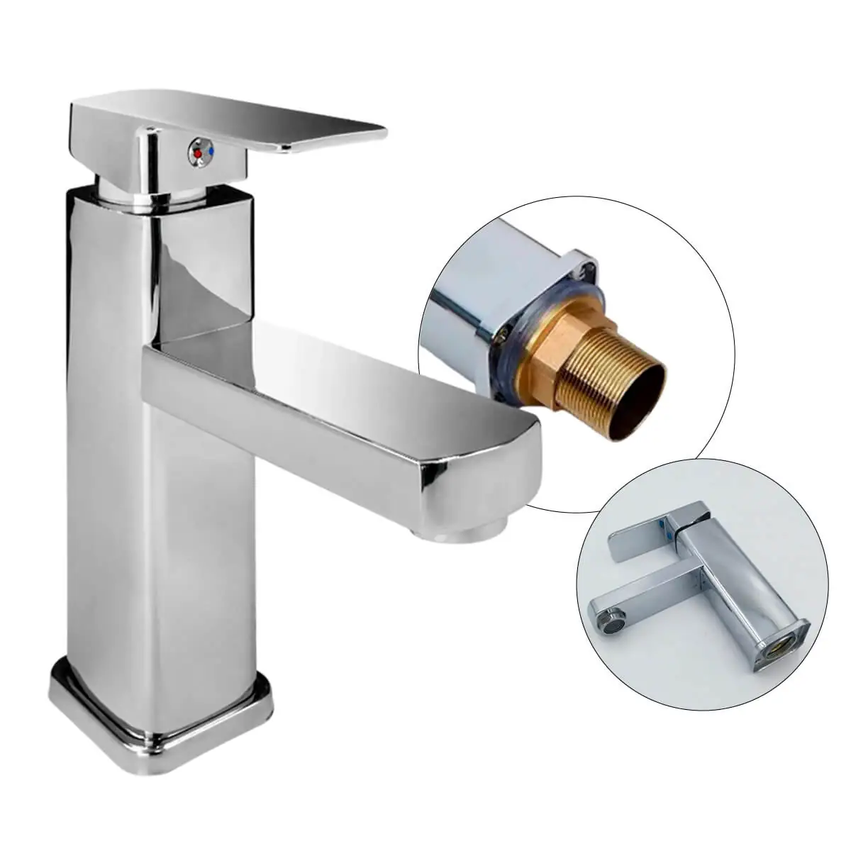 Torneira Lavatório Moderna Para Banheiro Em Aço Inox (prata)
