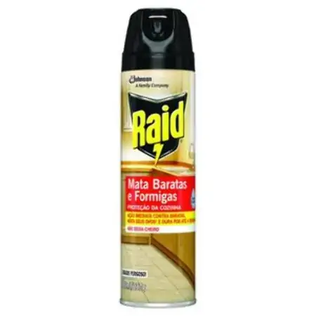 Inseticida Aerossol Mata Baratas E Formigas Base água Raid Frasco 285ml Spray