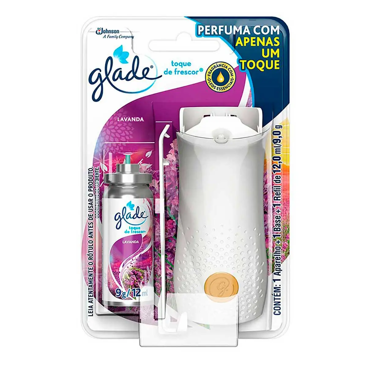 Desodorizador GLADE Toque De Frescor Aparelho + Refil Lavanda 12ml