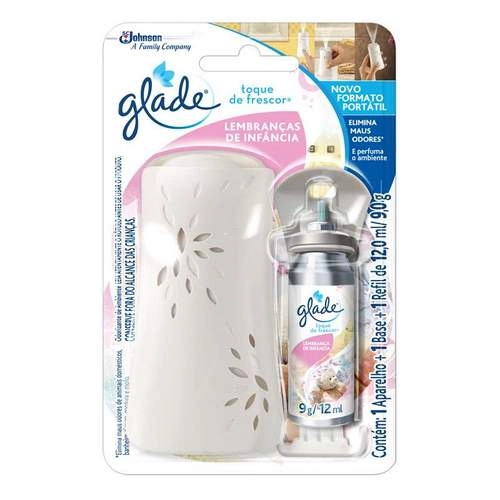 Desodorizador GLADE Toque de Frescor Aparelho + Refil Lembrança De Infância 12ml