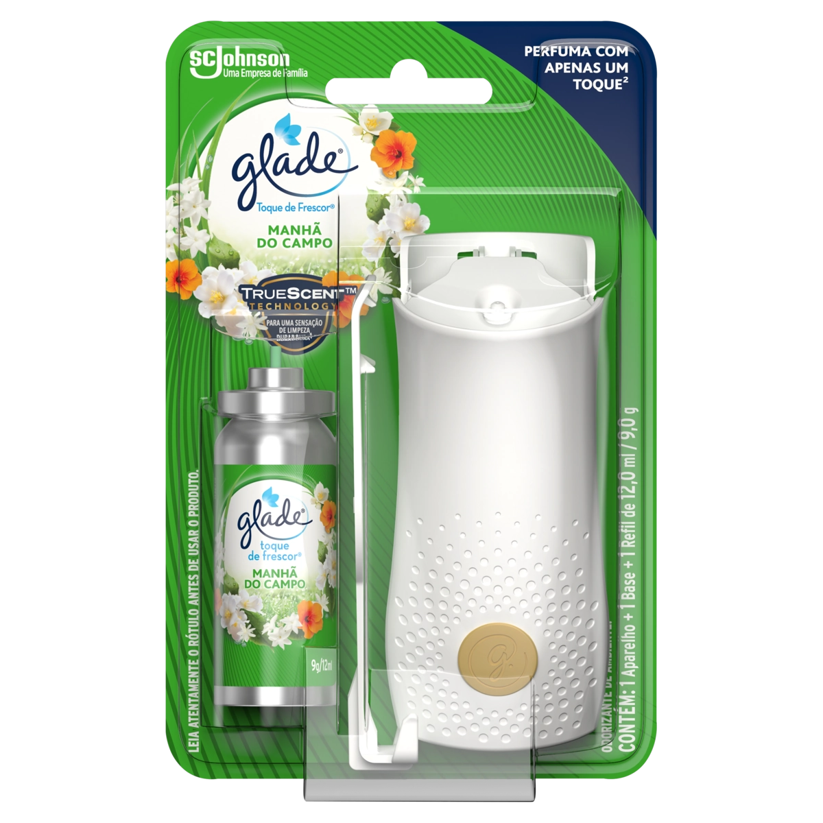 Desodorizador GLADE Toque de Frescor Aparelho + Refil Manhã Do Campo 12ml